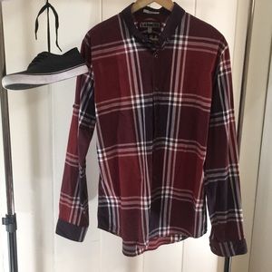 Express Plaid Long Sleeve Shirt